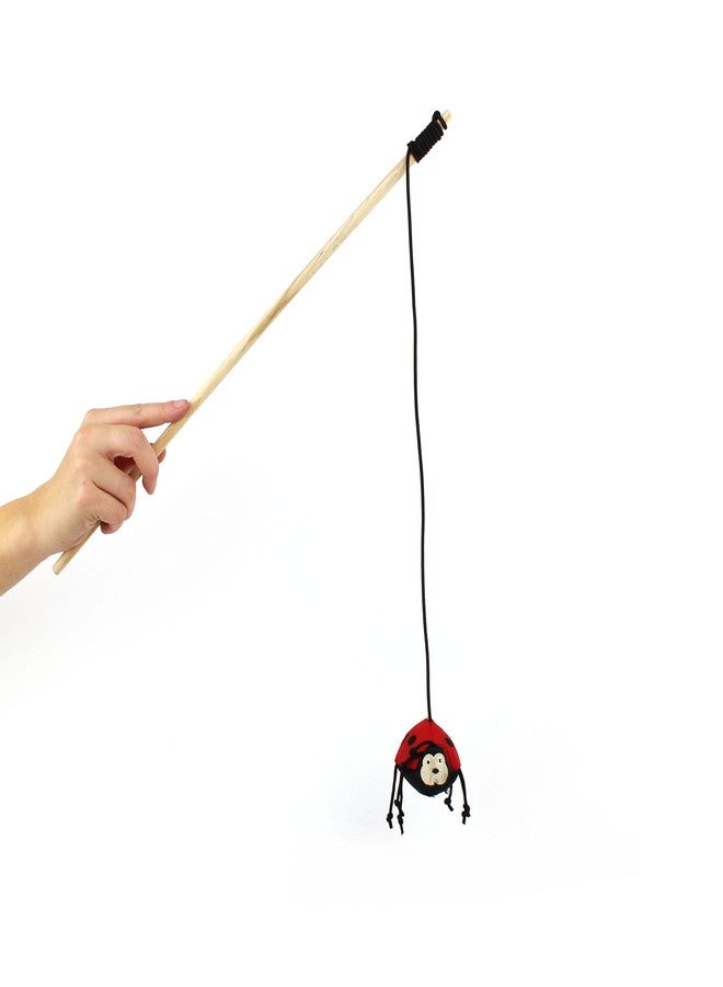 بيكو لعبة عصا بيكو للحيوانات الأليفة - لوتي الدعسوقة، لعبة محشوة ناعمة بنبات النعناع البري مع حبل مطاطي - لعبة للقطط - Image 3